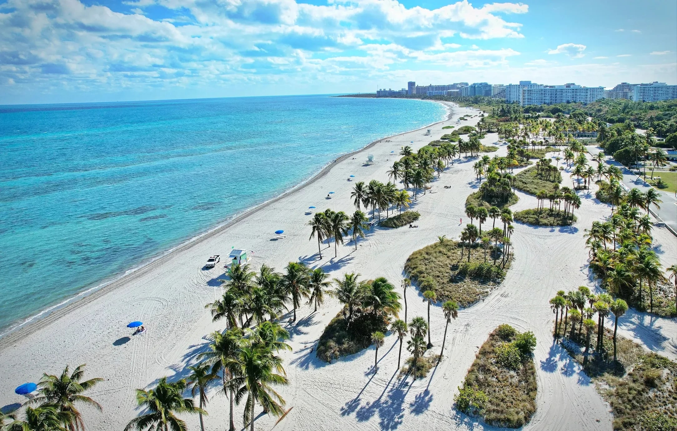 Aerial view of Crandon Park beach, Key Biscayne